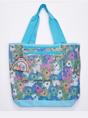 NEW My Little Pony Beach Tote Mesh Bag Purse Childrens Kids Retro 80s Inspired